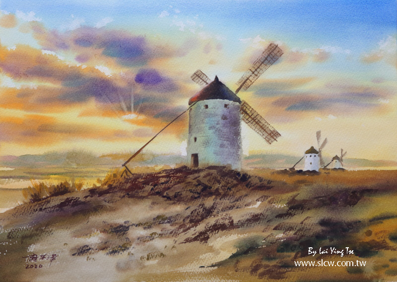 Windmills in Spain 無言的山丘_賴英澤 繪